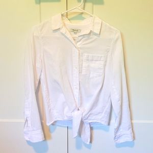 Madewell White Tie-front Shirt